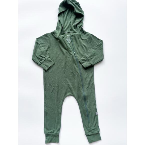 NWOT Kyte Baby Green Bamboo Jersey Hooded Romper Size 6-12 Months